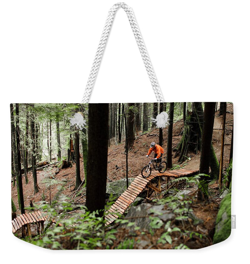 Mature Adult Weekender Tote Bag featuring the photograph Roller Coaster by Jeremy J Saunders