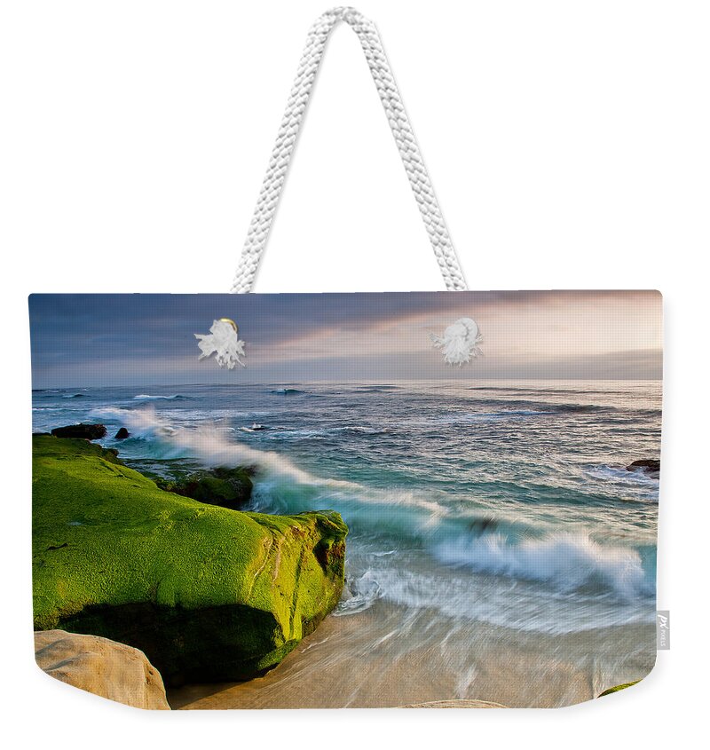 Beach Weekender Tote Bag featuring the photograph Rolling in by Peter Tellone