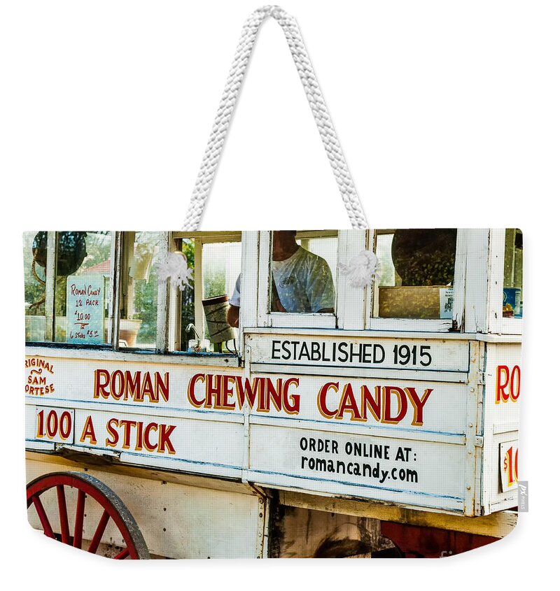 Roman Weekender Tote Bag featuring the photograph Roman Chewing Candy NOLA by Kathleen K Parker