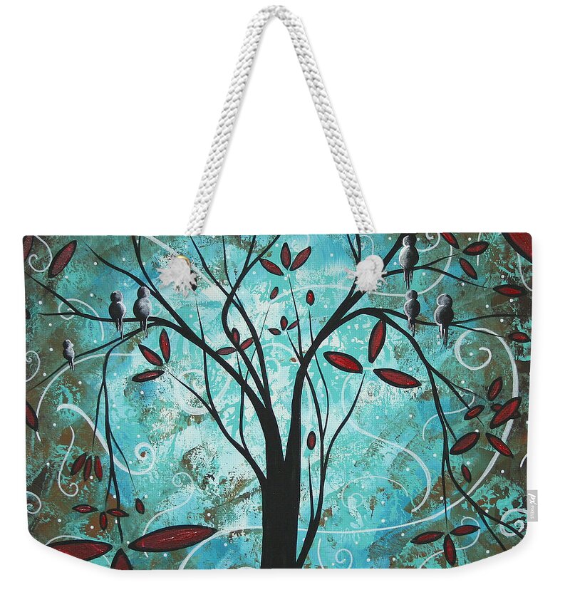 Wall Weekender Tote Bag featuring the painting Romantic Evening by MADART by Megan Aroon