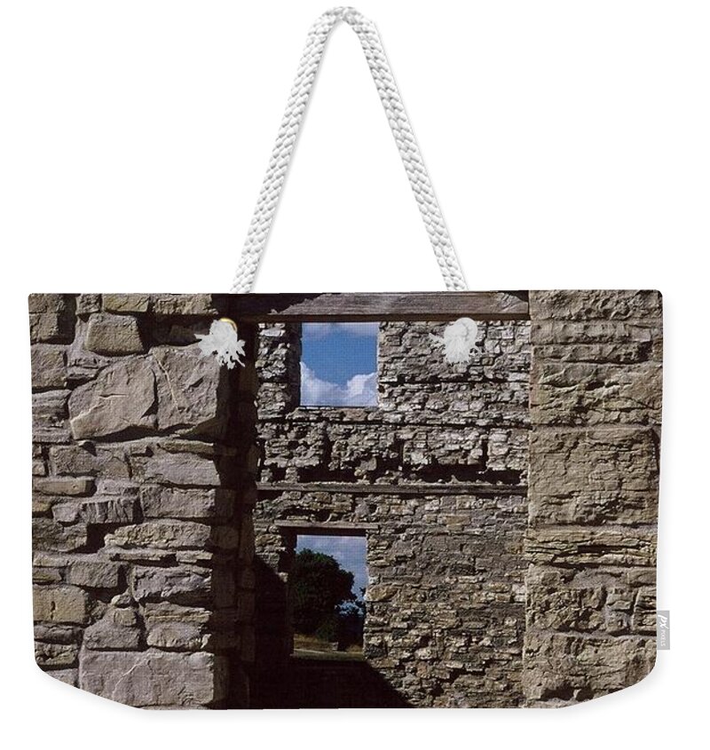 Bricks Weekender Tote Bag featuring the photograph Room with a View by Randy Pollard