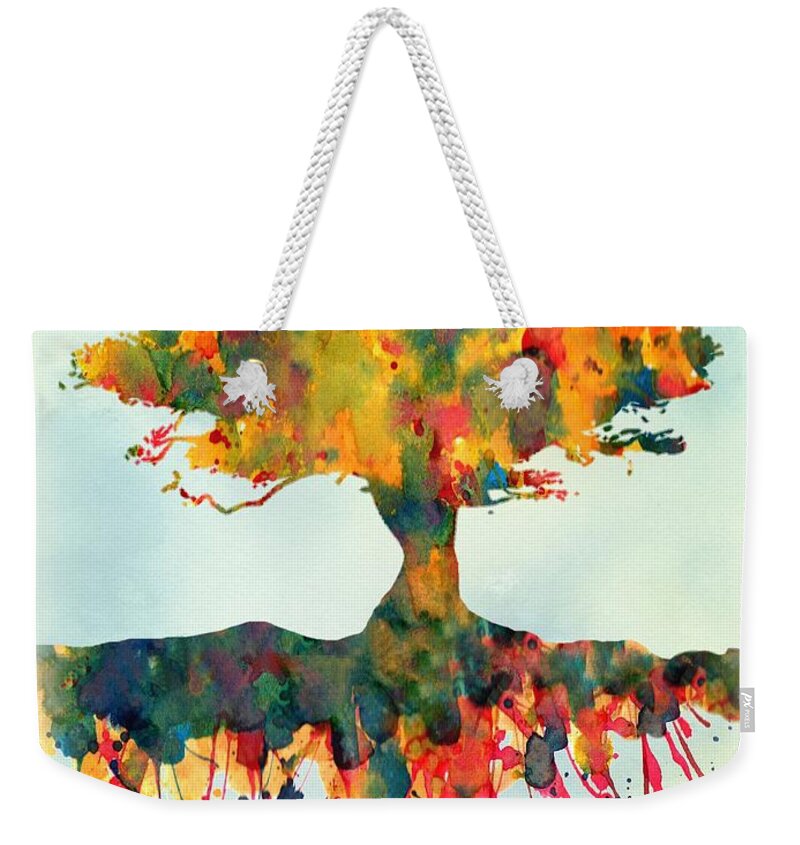 Tree Weekender Tote Bag featuring the painting Roots by Lilia S