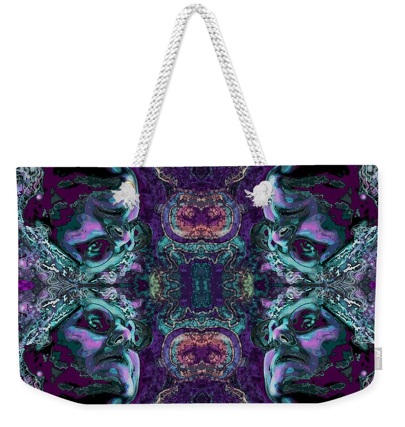 Rorschach Weekender Tote Bag featuring the digital art Rorschach Me by Carol Jacobs
