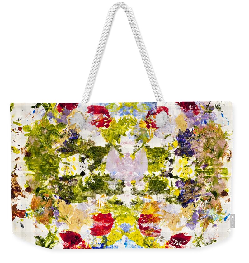 Rorschach Weekender Tote Bag featuring the painting Rorschach Test by Darice Machel McGuire