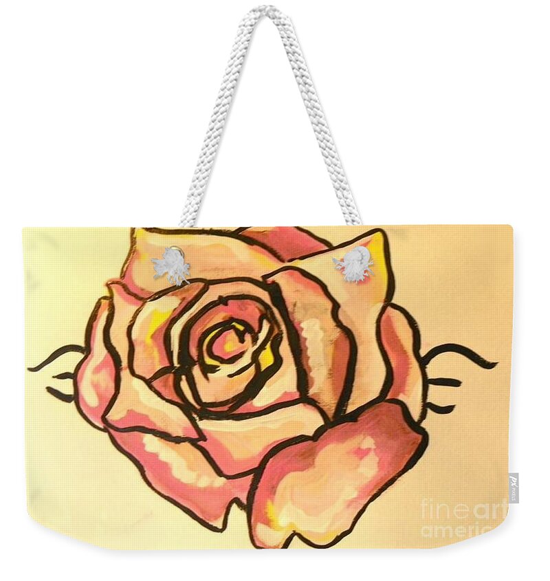 Art Weekender Tote Bag featuring the painting Rose Pink by Marisela Mungia