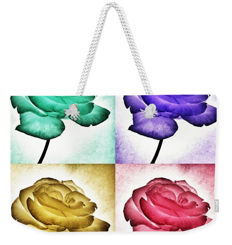 Roses Weekender Tote Bag featuring the photograph Roses - Pop Art by Marianna Mills