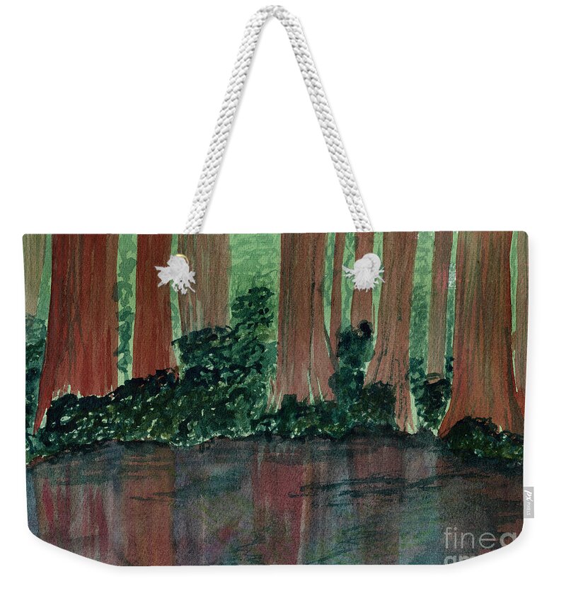 Landscape Weekender Tote Bag featuring the painting Ross's Tranquility by Victor Vosen