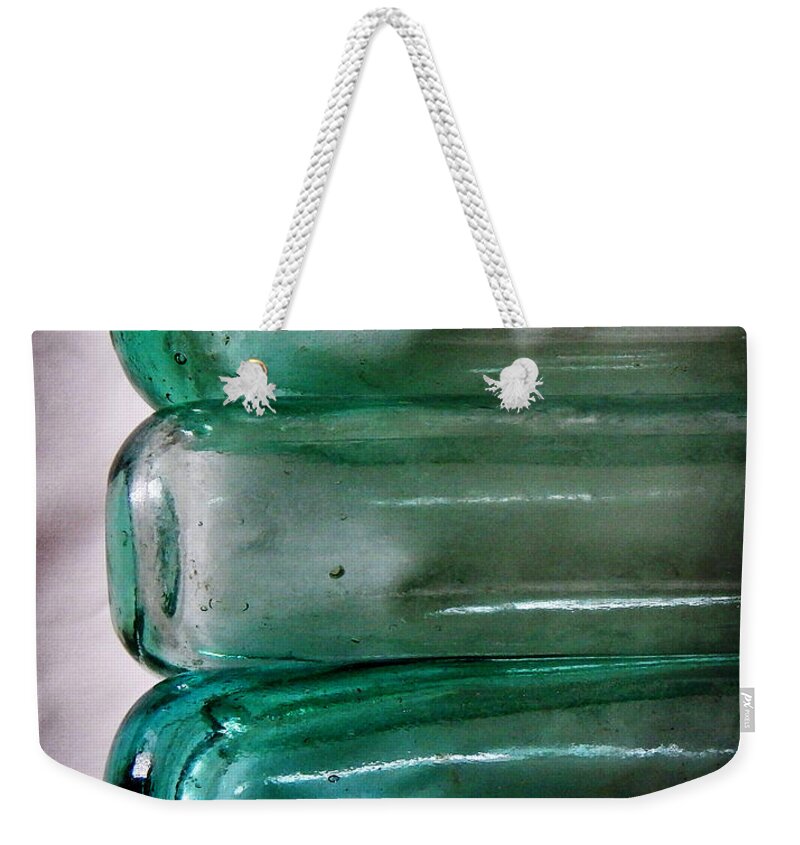 Photography Weekender Tote Bag featuring the photograph Round Bottom Glass Bottles 1 by Phil Perkins