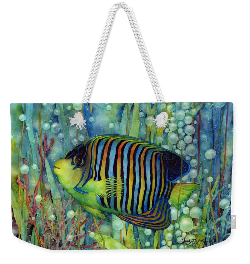 Fish Weekender Tote Bag featuring the painting Royal Angelfish by Hailey E Herrera
