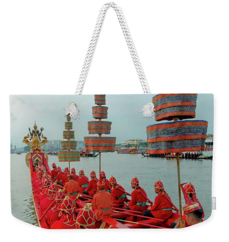 People Weekender Tote Bag featuring the photograph Royal Barge Procession 2012 | Bangkok by Igor Prahin