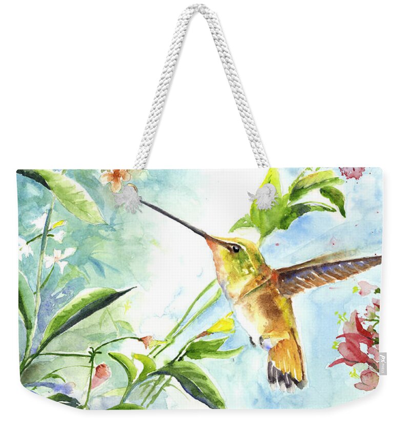 Bird Weekender Tote Bag featuring the painting Rufus Paradise by Arthur Fix