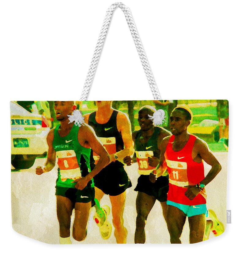 Runners Weekender Tote Bag featuring the photograph Runners by Alice Gipson