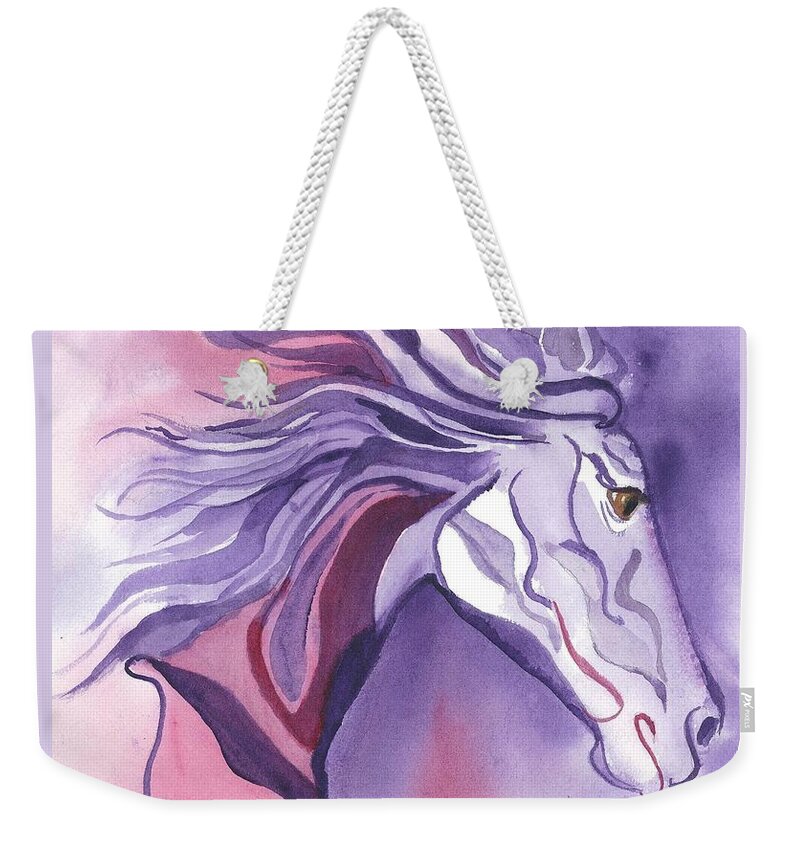 Kid's Art Weekender Tote Bag featuring the painting Running Free by Maria Hunt