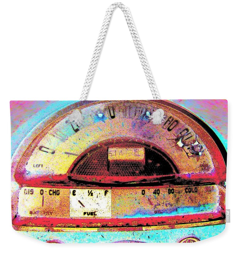 1954 Pontiac Weekender Tote Bag featuring the painting Running on Empty by Cliff Wilson