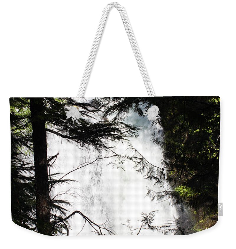 Waterfalls Weekender Tote Bag featuring the photograph Rushing Through the Trees by Edward Hawkins II