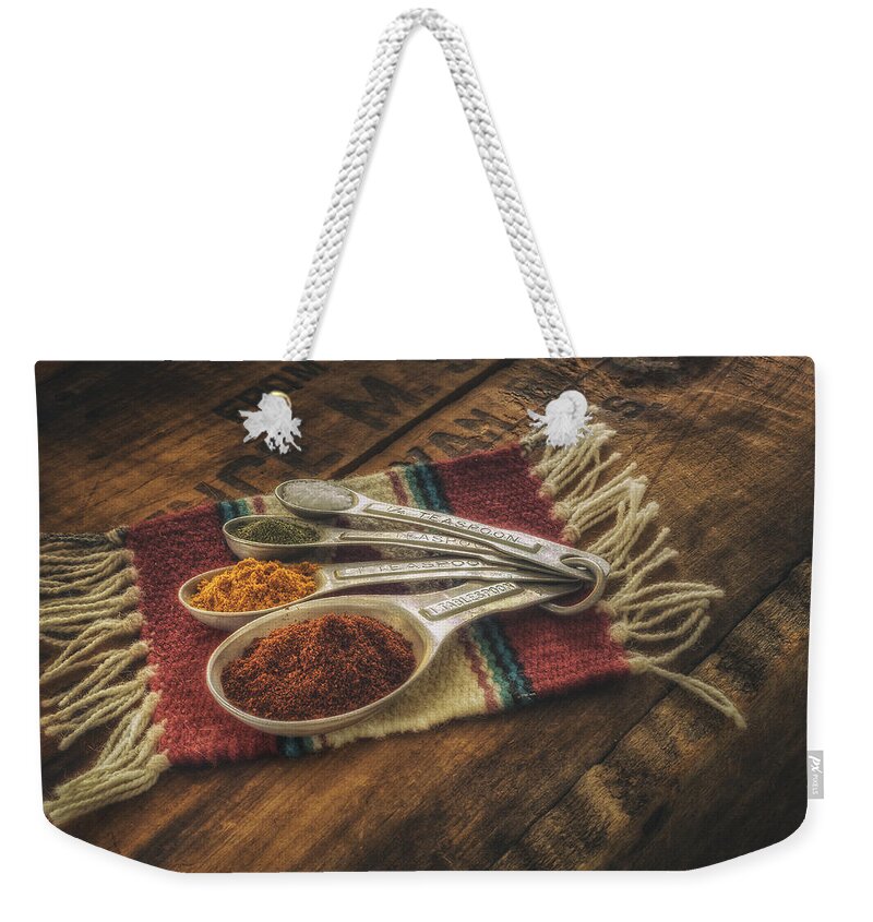 Spice Weekender Tote Bag featuring the photograph Rustic Spices by Scott Norris
