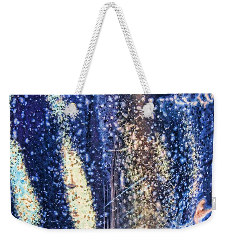 Blue Abstract Weekender Tote Bag featuring the photograph Rusty Truck by Sylvia Thornton