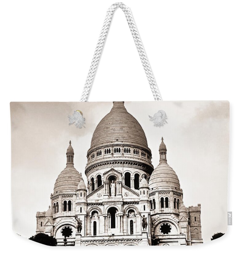 Paris Weekender Tote Bag featuring the photograph Sacre Coeur Basilica in Paris by Elena Elisseeva