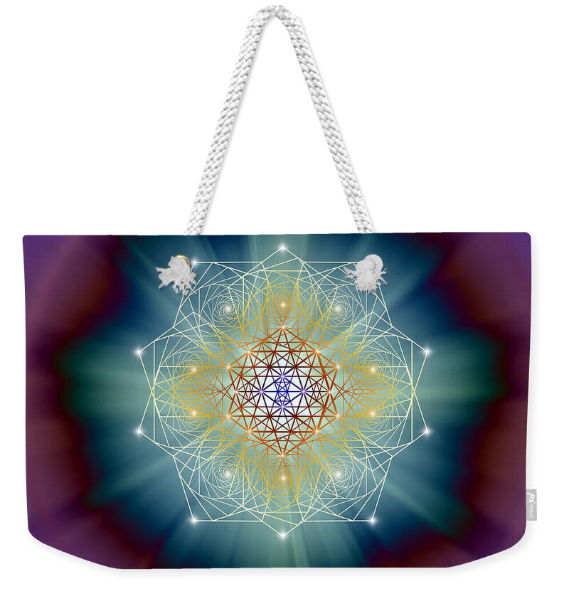 Endre Weekender Tote Bag featuring the digital art Sacred Geometry 164 by Endre Balogh