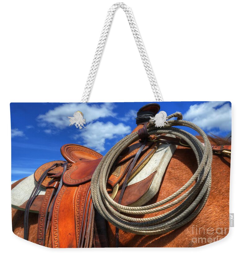  Horse Weekender Tote Bag featuring the photograph Saddle Up by Bob Christopher