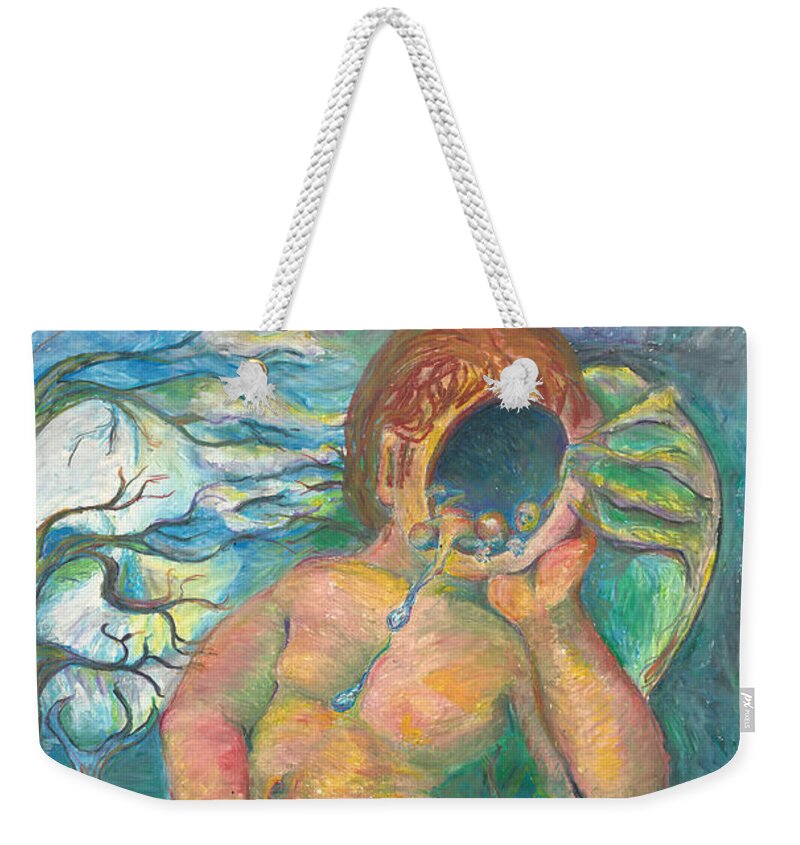Sadness Weekender Tote Bag featuring the painting Sadness and Despair by Melinda Dare Benfield