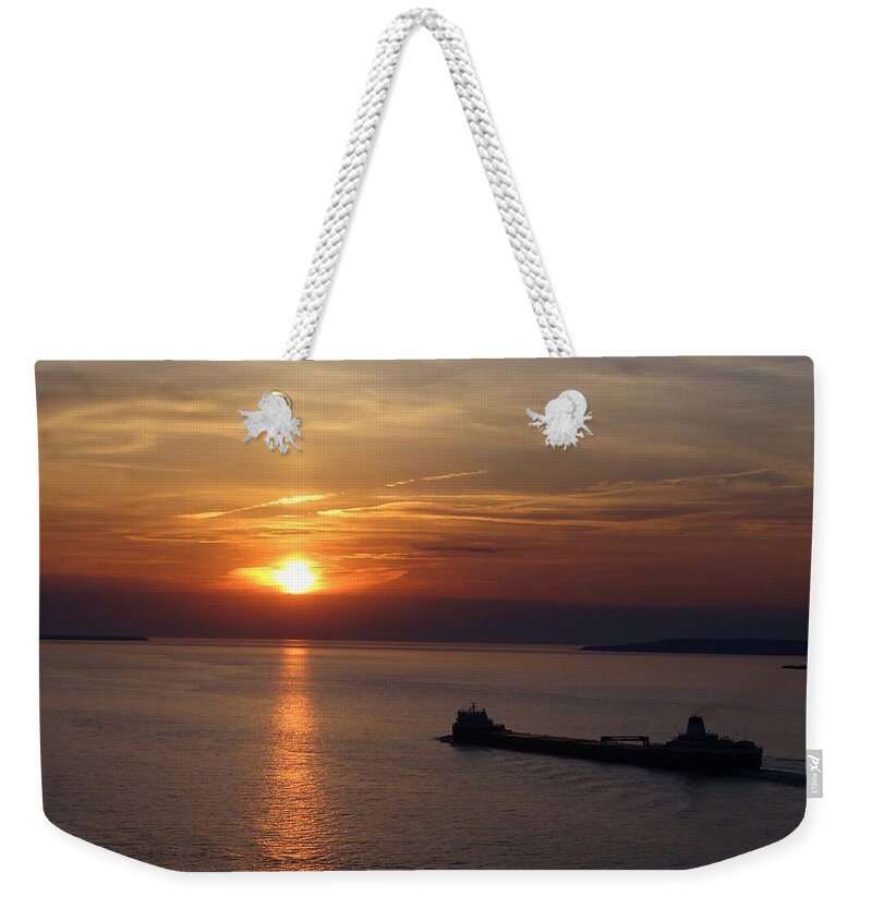 Boat Weekender Tote Bag featuring the photograph Sailing Into the Sunset by Keith Stokes