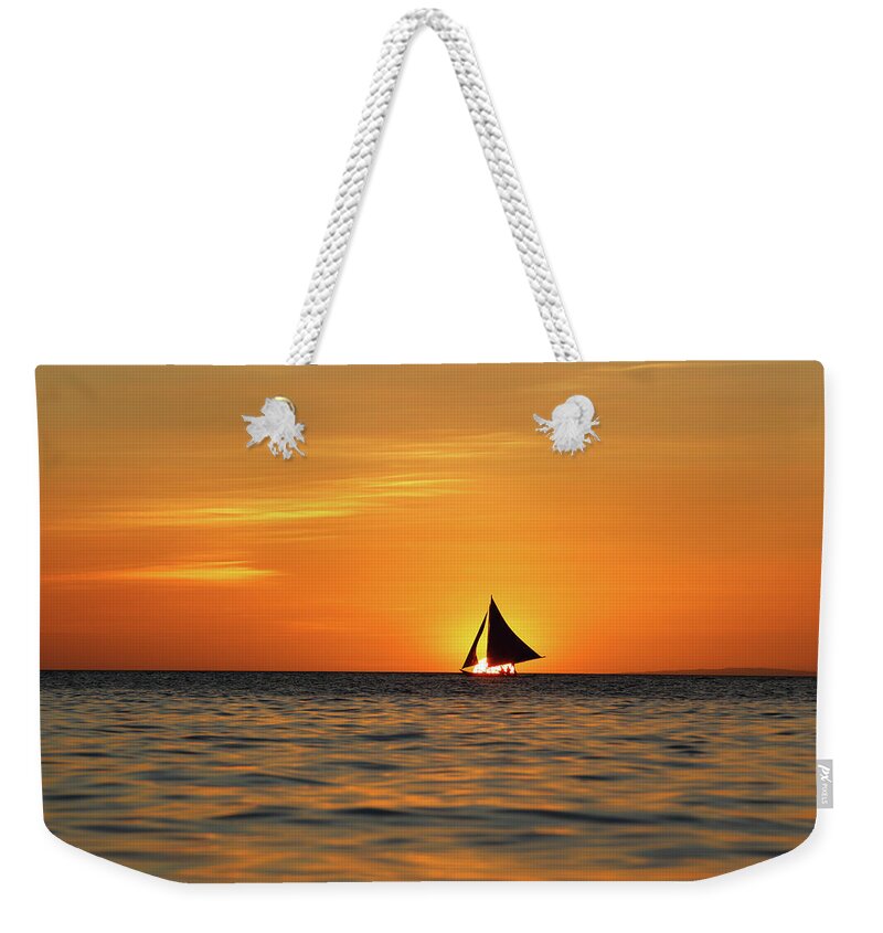 Scenics Weekender Tote Bag featuring the photograph Sailing Sunset by Vuk8691