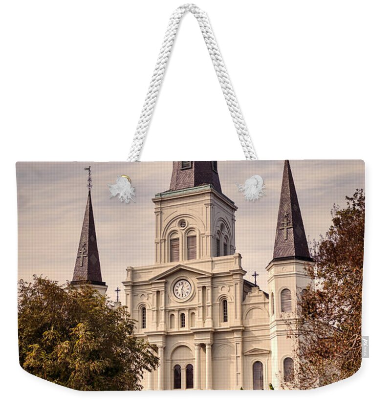 Saint Louis Cathedral Weekender Tote Bag featuring the photograph Saint Louis Cathedral by Heather Applegate