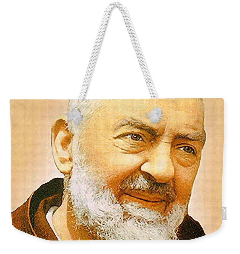 Saint Weekender Tote Bag featuring the photograph Saint Padre Pio by Matteo TOTARO