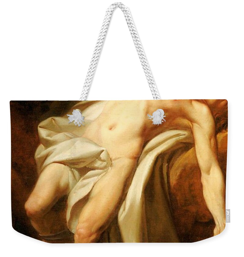 Saint Sebastian Weekender Tote Bag featuring the painting Saint Sebastian by Nicolas Guy Brenet