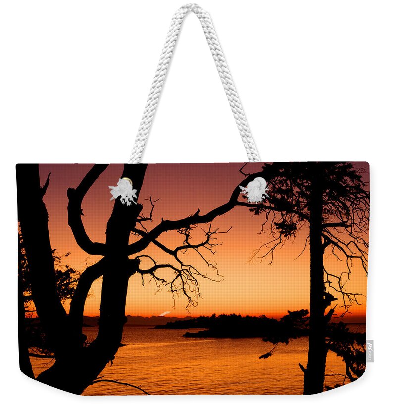 Sunrise Weekender Tote Bag featuring the photograph Salish Sunrise II by Randy Hall