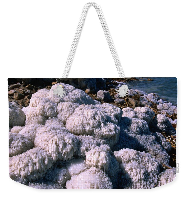 Mineral Weekender Tote Bag featuring the photograph Salt Formations On The Shores Of The by John Elk