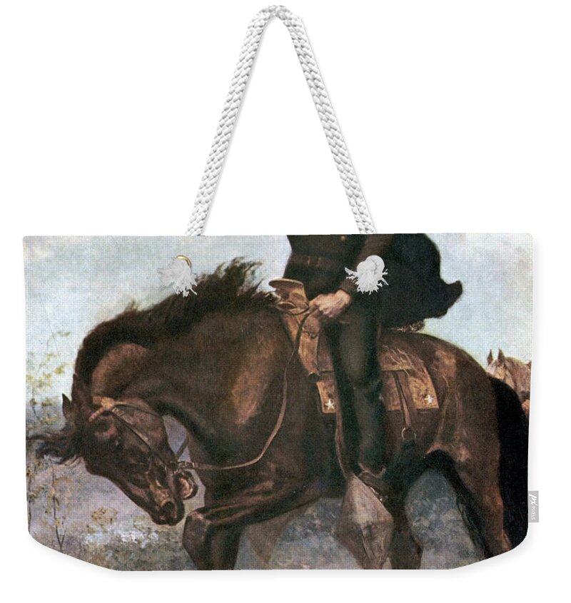 History Weekender Tote Bag featuring the photograph Sam Houston At Battle Of San Jacinto by Photo Researchers