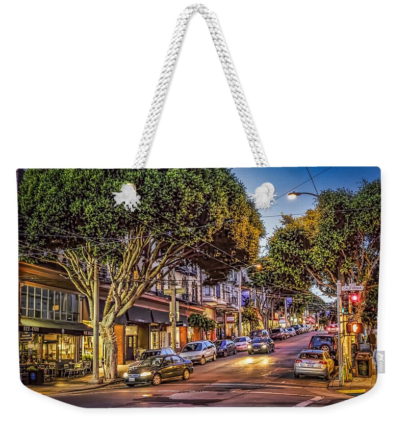 America Weekender Tote Bag featuring the photograph HDR effect - San Francisco street by Sue Leonard