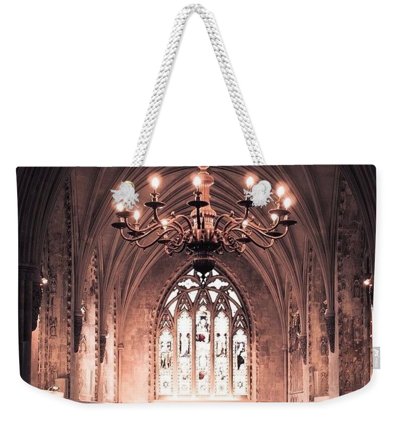 Pink Weekender Tote Bag featuring the photograph Sanctuary, England - Architecture Is A by Aleck Cartwright