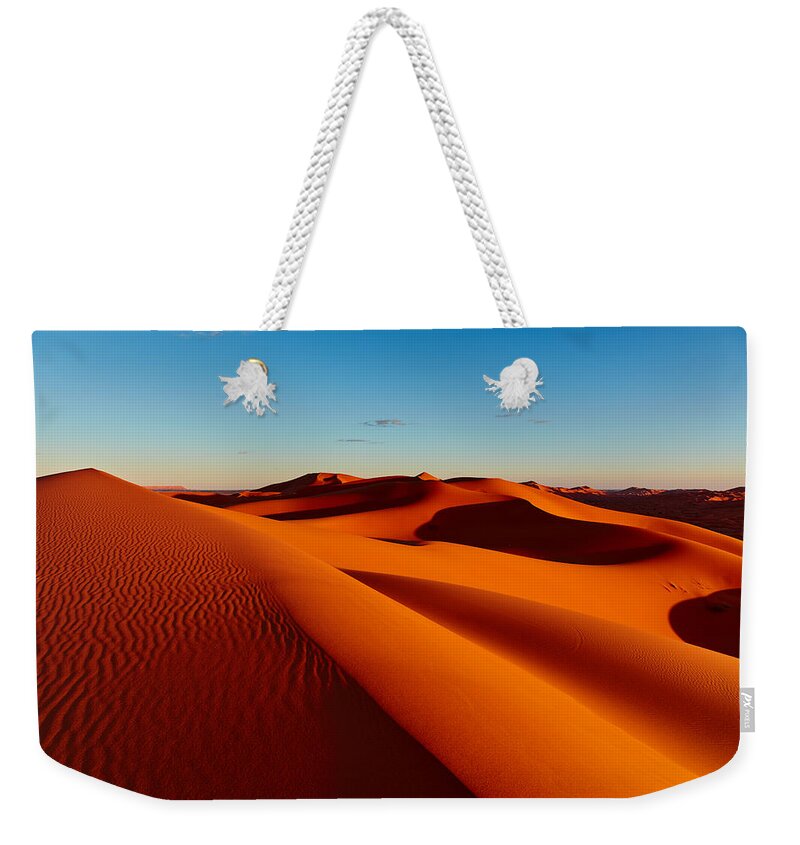 Arabia Weekender Tote Bag featuring the photograph Sand Dunes In The Sahara Desert by Arturnyk