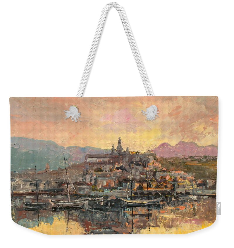 Harbour Weekender Tote Bag featuring the painting Sanremo by Luke Karcz