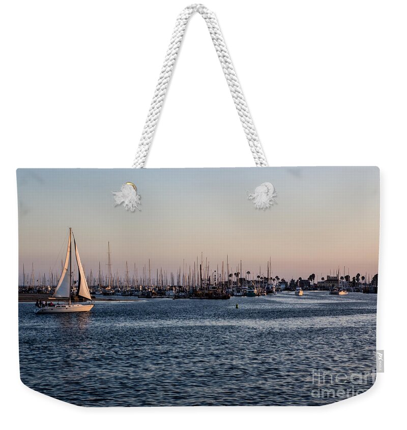 Santa Barbara Weekender Tote Bag featuring the photograph Santa Barbara Harbor by Suzanne Luft