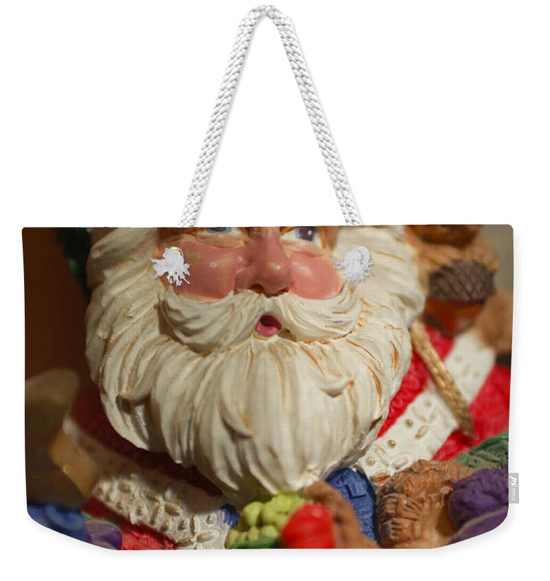 Santa Claus Weekender Tote Bag featuring the photograph Santa Claus - Antique Ornament - 20 by Jill Reger