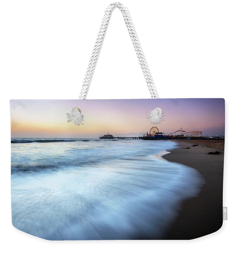 Scenics Weekender Tote Bag featuring the photograph Santa Monica Beach by Piriya Photography