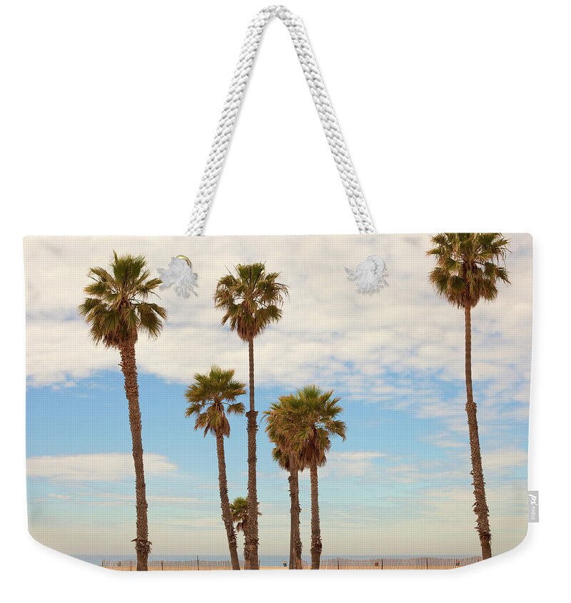 Seascape Weekender Tote Bag featuring the photograph Santa Monica Beach by Stellalevi