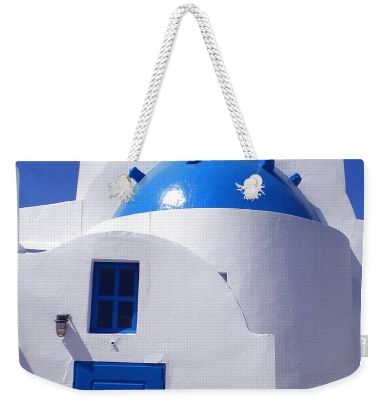 Colette Weekender Tote Bag featuring the photograph Santorini Church by Colette V Hera Guggenheim