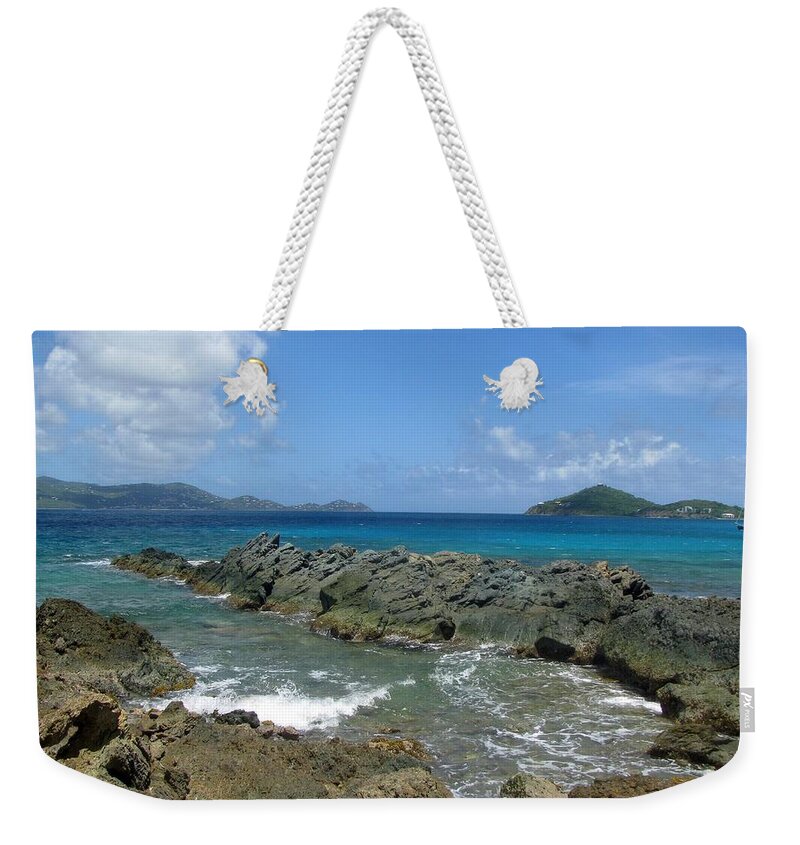 Sapphire Beach Weekender Tote Bag featuring the photograph Sapphire Sail 01 by Pamela Critchlow