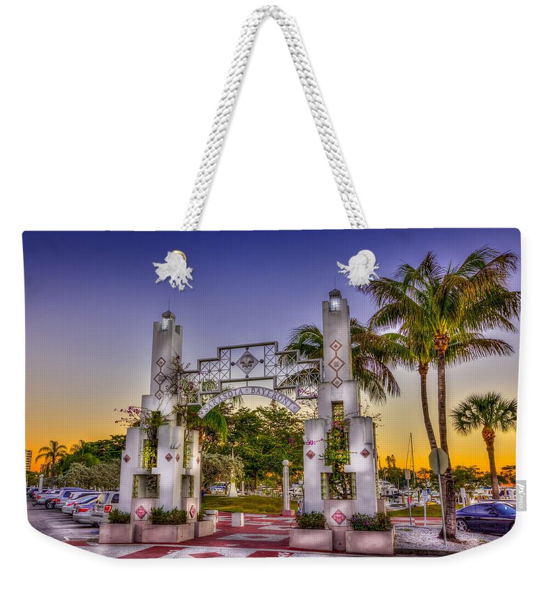 Sarasota Florida Weekender Tote Bag featuring the photograph Sarasota Bayfront by Marvin Spates