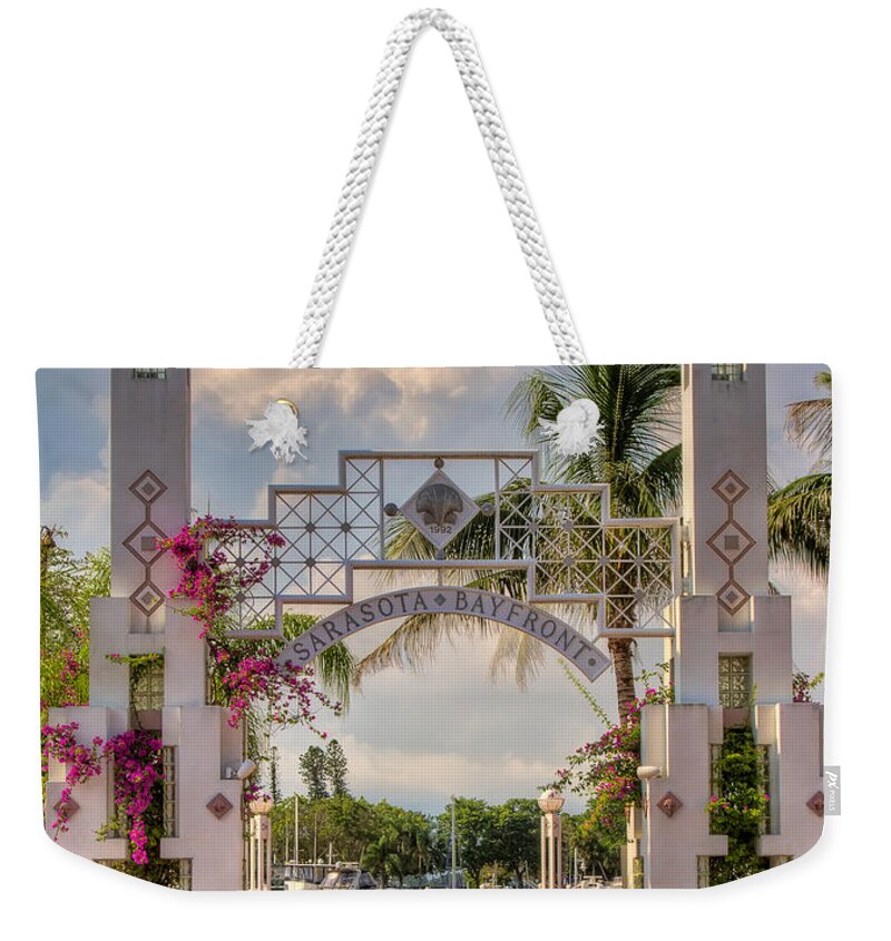 Boats Weekender Tote Bag featuring the photograph Sarasota Bayside by Sue Karski