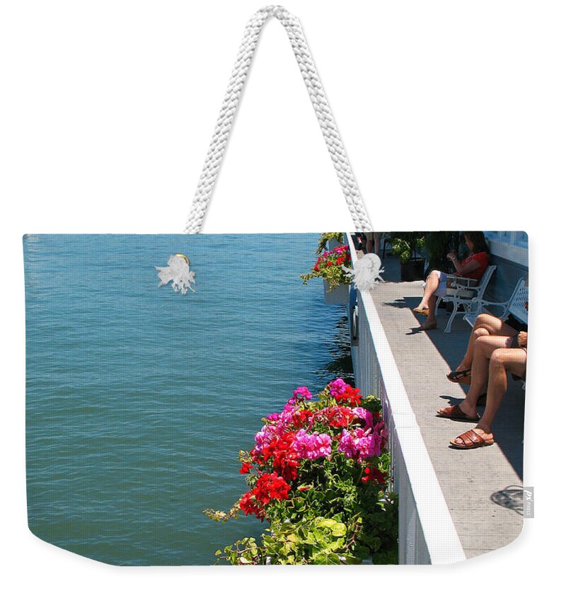 Sausalito Weekender Tote Bag featuring the photograph Sausalito Leisure by Connie Fox
