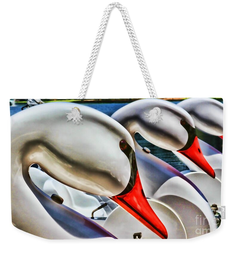 Lake Eola Weekender Tote Bag featuring the photograph Save A Horse Ride a Swan Lake Eola by Diana Sainz by Diana Raquel Sainz