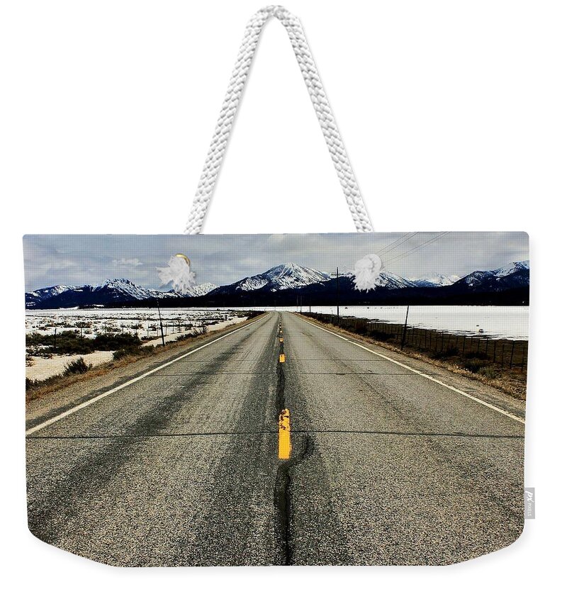 Scenic Weekender Tote Bag featuring the photograph Sawtooth Highway by Benjamin Yeager