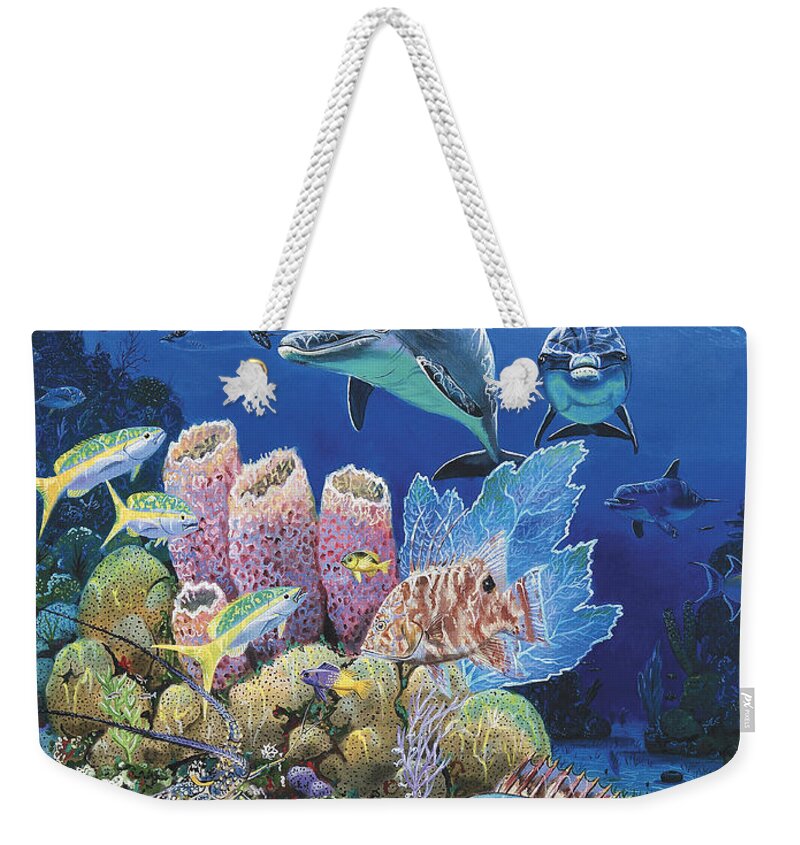 Porpoise Weekender Tote Bag featuring the painting Scenic Route Re006 by Carey Chen