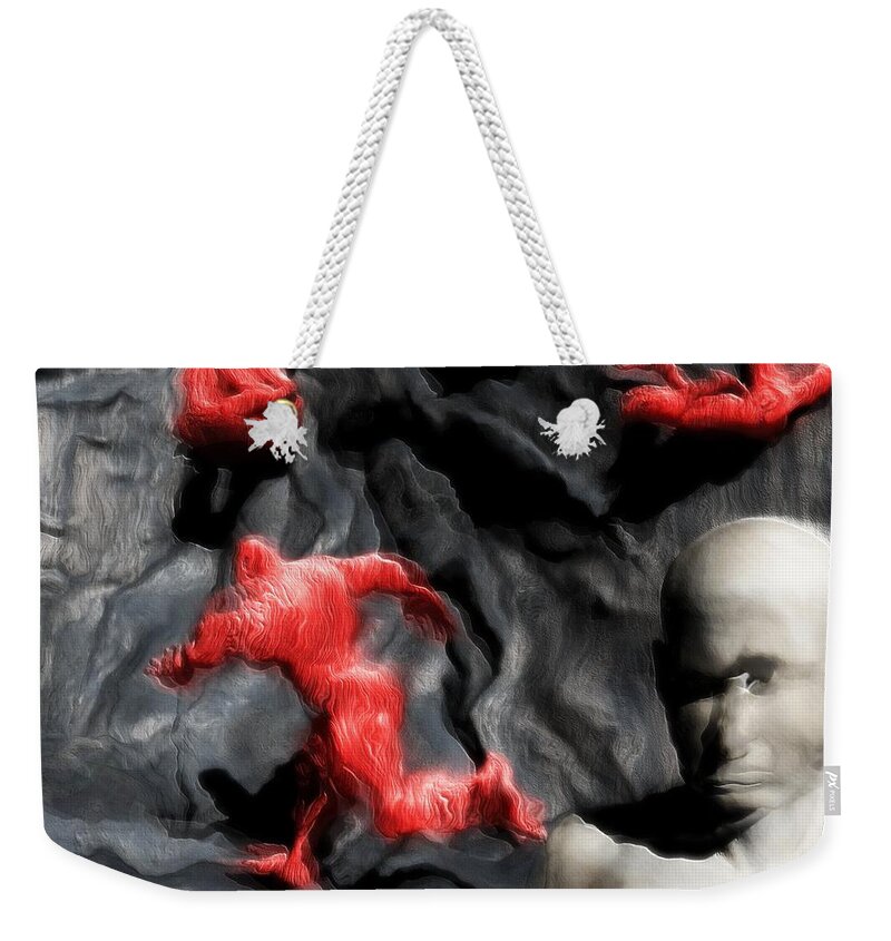 Schizophrenia Weekender Tote Bag featuring the digital art Schizophrenic Lucidity by John Alexander
